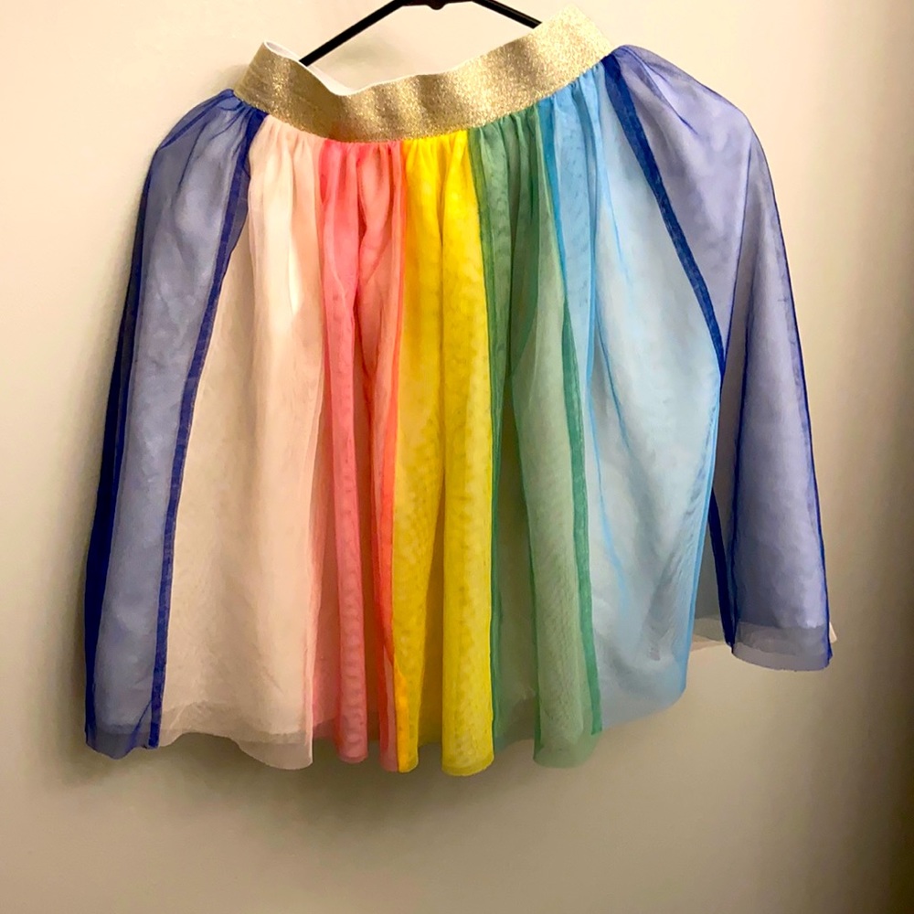 Hanna Andersson size 130 Rainbow Skirt Gold Sparkle Band